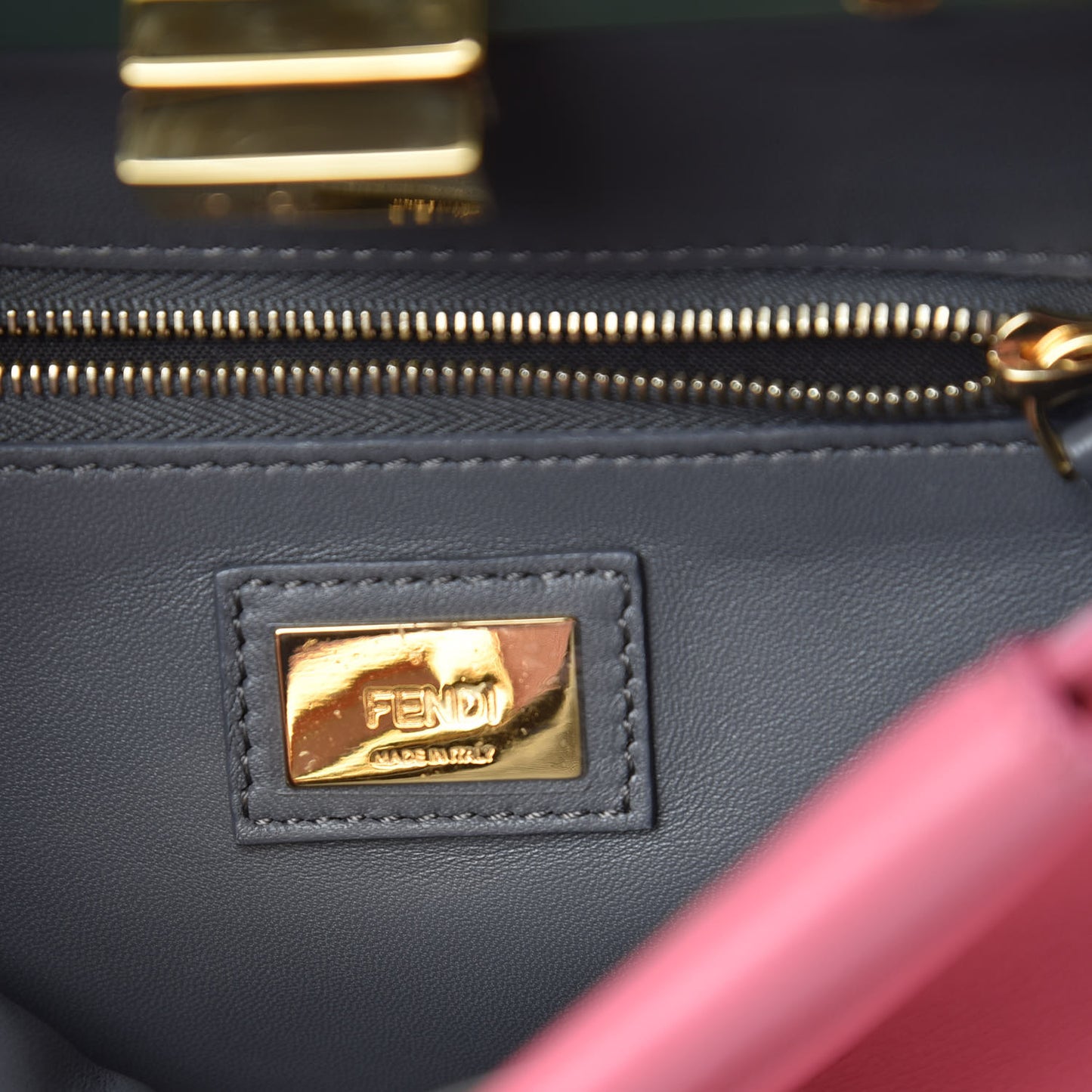 Nappa Colorblock Mini Peekaboo Iconic Satchel Rosa Fluo Oxigen Slate