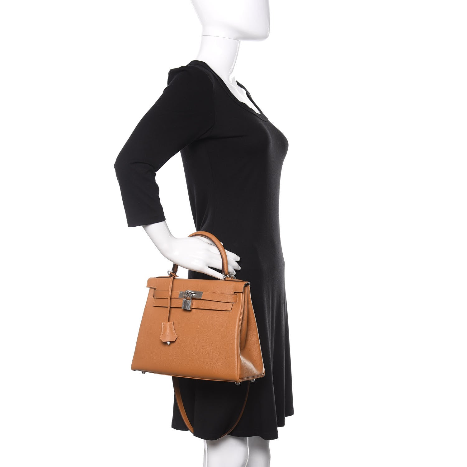Hermes Evercolor Kelly Retourne 28 Caramel Rose d'Ete 3 of 11