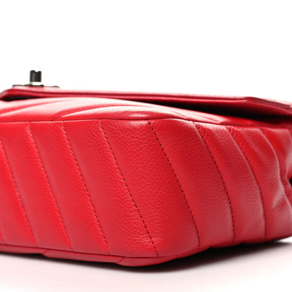 Chanel Caviar Chevron Quilted Single Flap Red 10 of 12