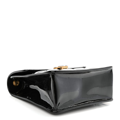 Chanel Patent Quilted Mini Graphic Catch Flap Black 4 of 10