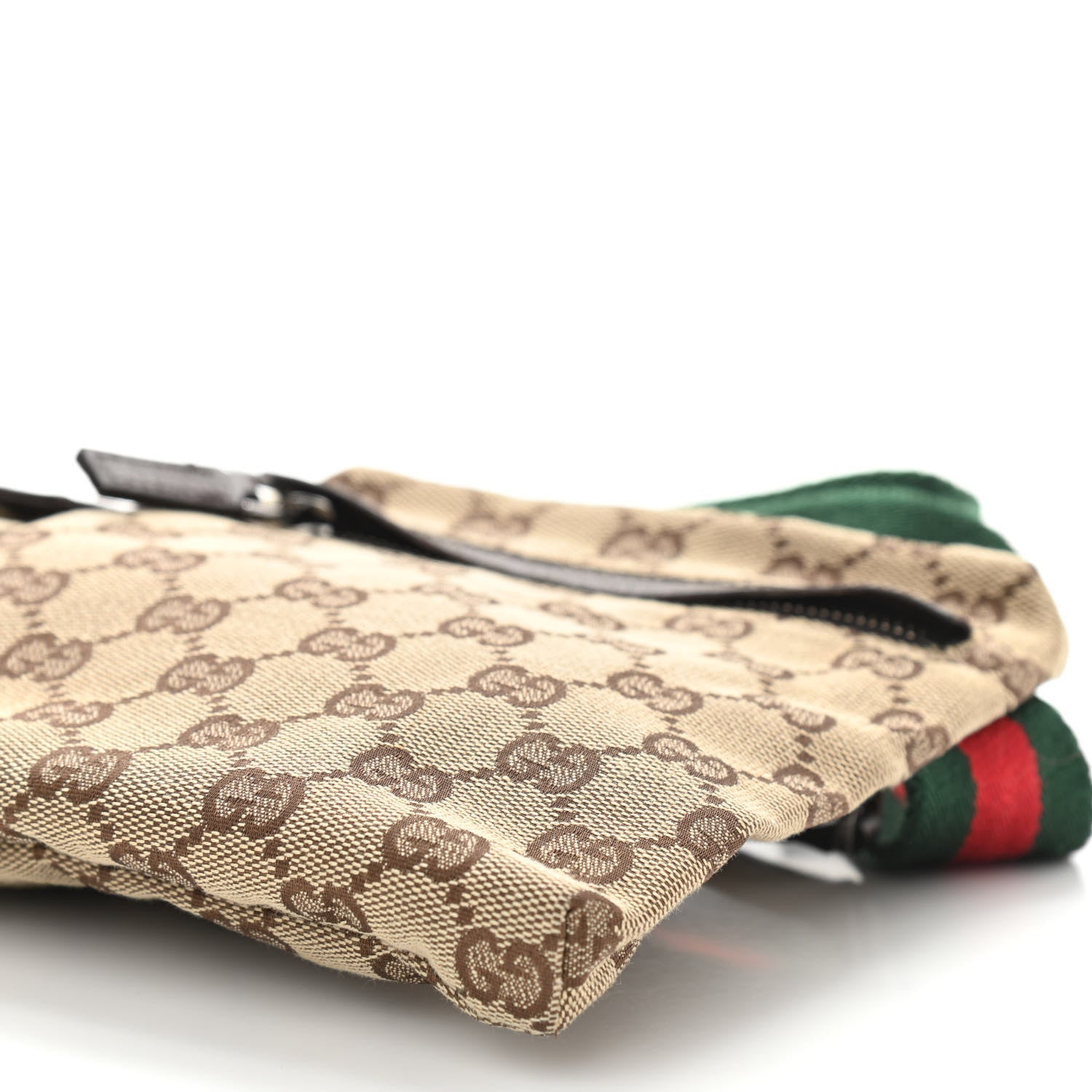 Gucci GG Monogram Web Double Pocket Belt Bag Dark Brown 10 of 12