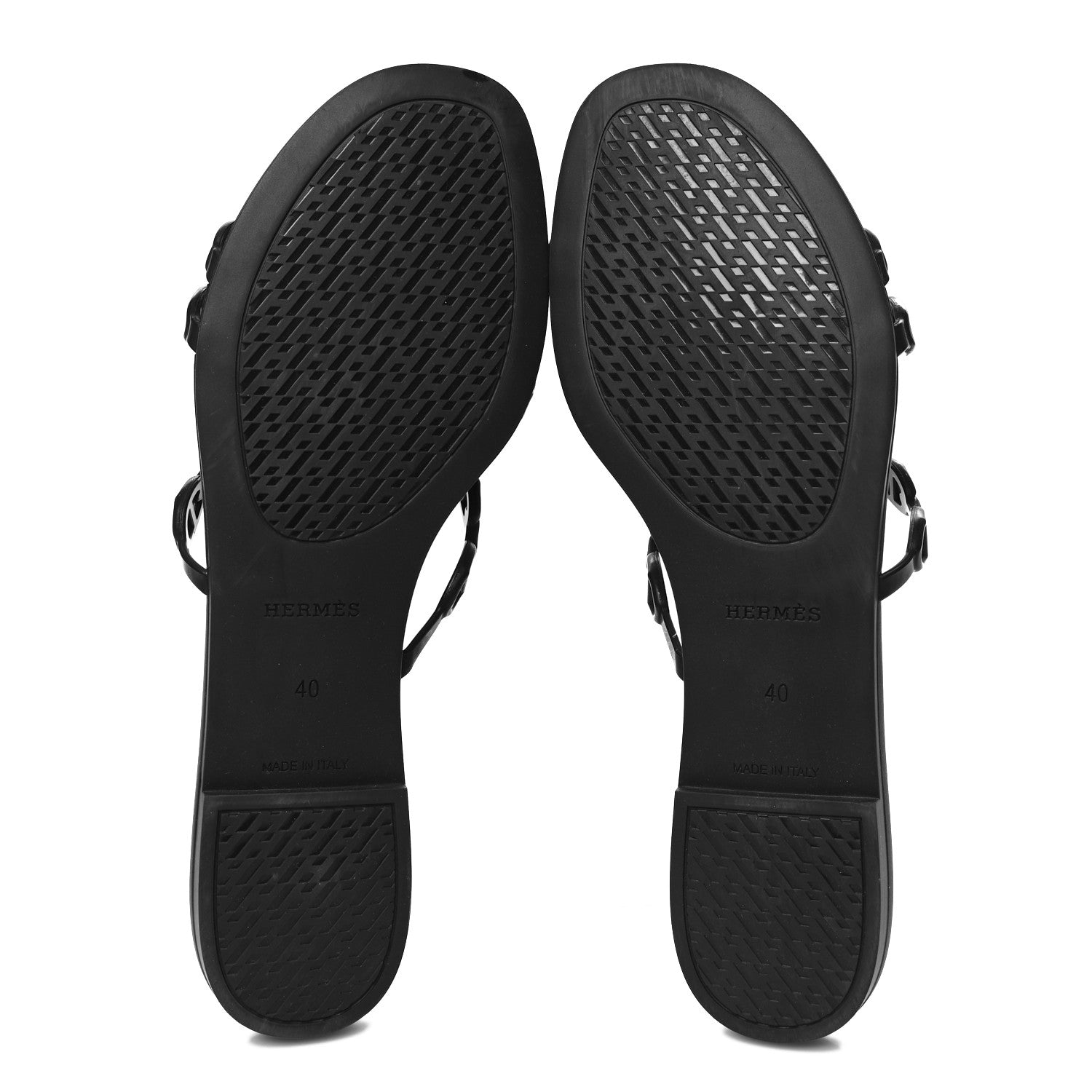 Hermes Rubber Chaine d'Ancre Rivage Sandals 40 Black 5 of 8
