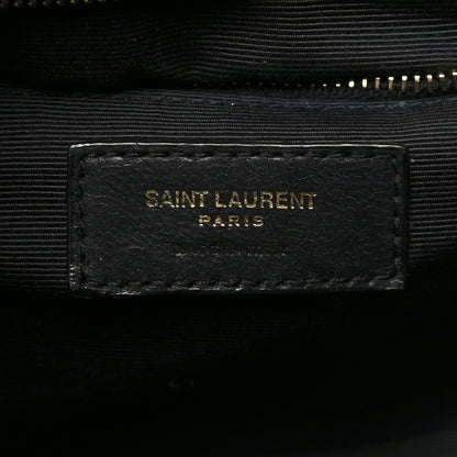 Saint Laurent Grain De Poudre Textured Mixed Matelasse Large Triquilt Monogram Satchel Black 6 of 11