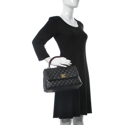 Chanel Caviar Lizard Quilted Small Coco Handle Flap Black 3 of 10