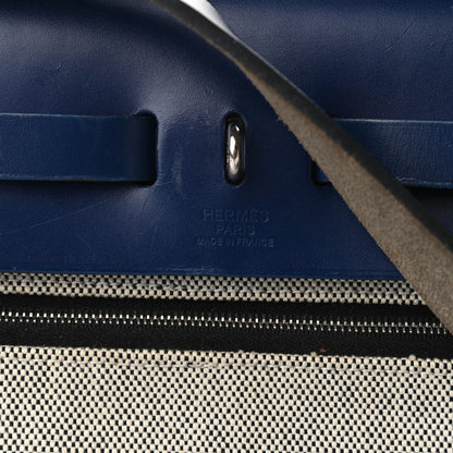 Hermes Toile H Berline Vache Hunter Herbag Zip PM 31 Bleu Encre Black 6 of 10
