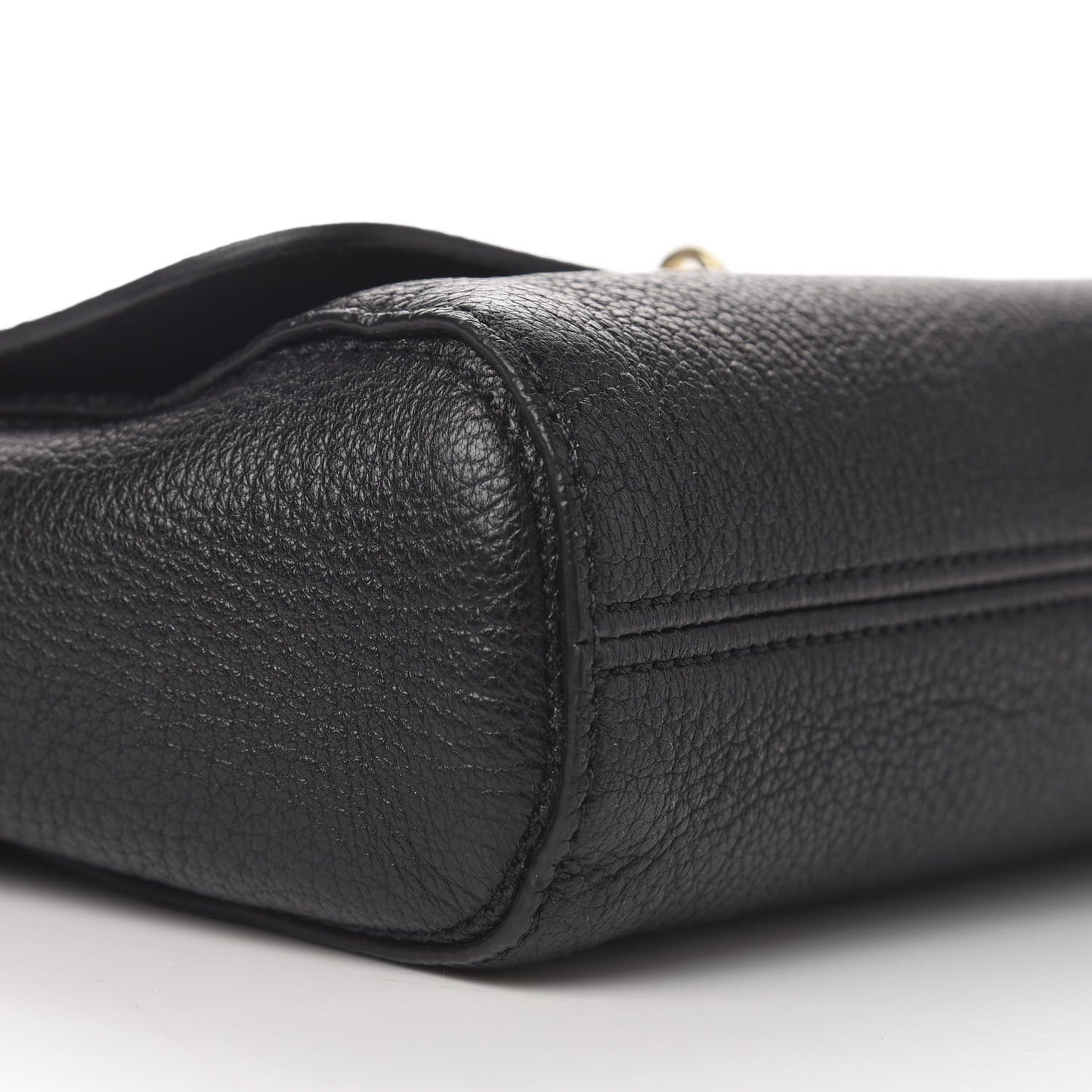 Glossy Goatskin Small Lily Flap Black