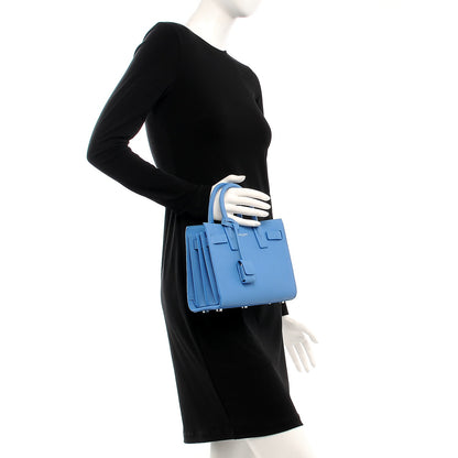 Saint Laurent Grained Calfskin Nano Sac De Jour Blue Clair 3 of 8