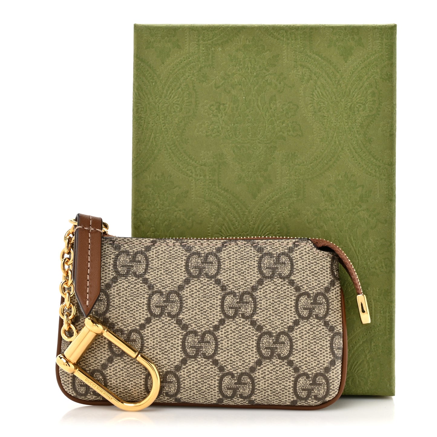 GG Supreme Monogram Key Case Beige Ebony Cuir