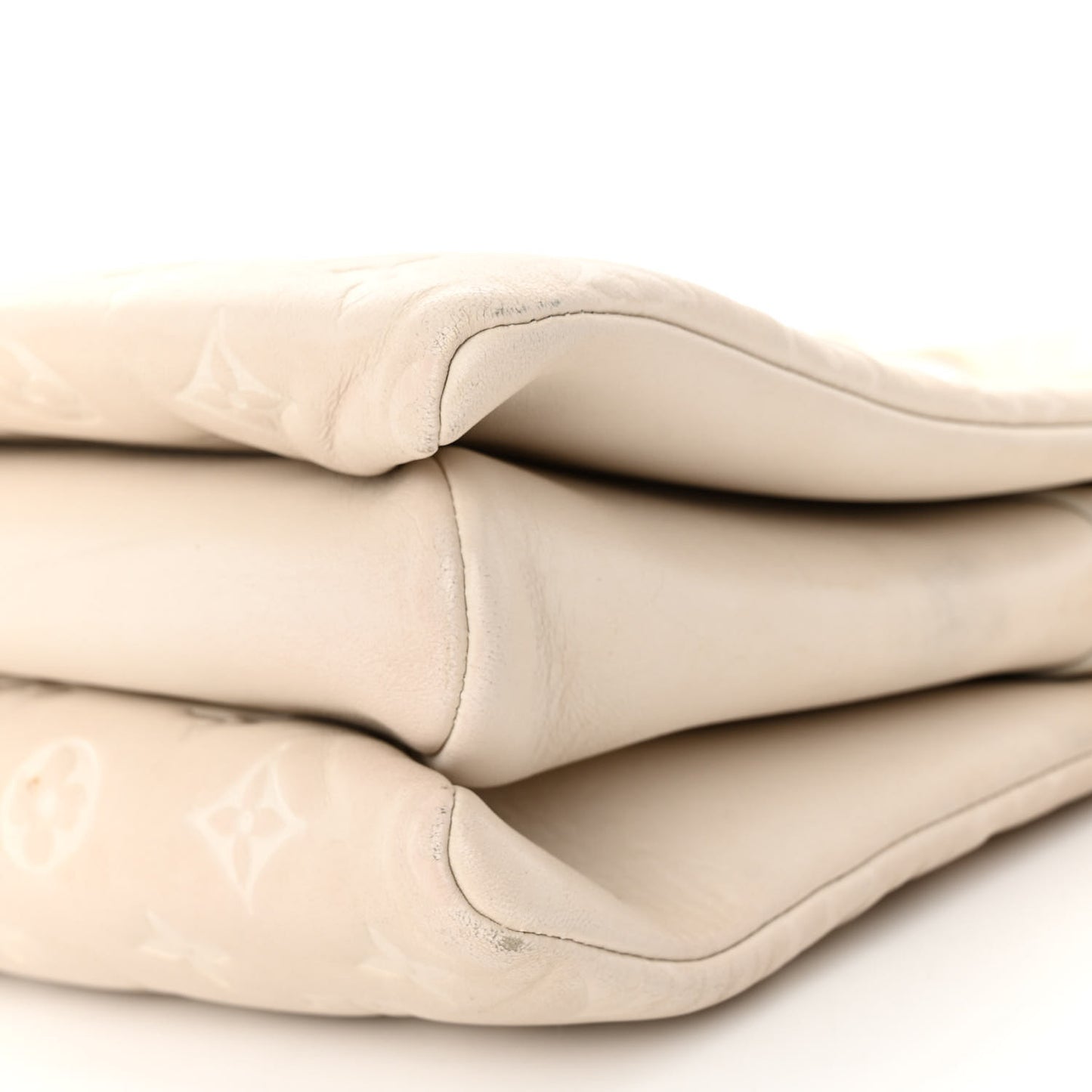 Lambskin Embossed Monogram Coussin PM Beige Cream