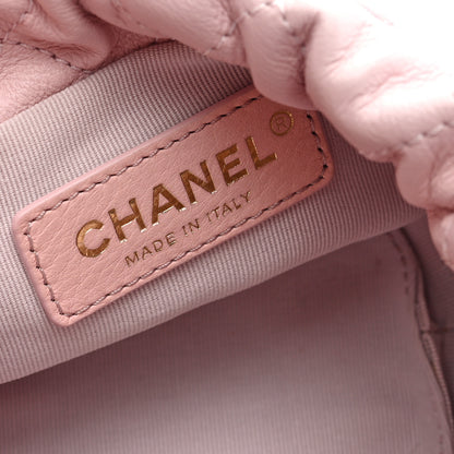 Chanel Calfskin Quilted Pearl Mini About Pearls Drawstring Bucket Light Pink 6 of 10