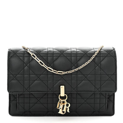 Christian Dior Lambskin Cannage Lady Dior Chain Pouch Black 1 of 9