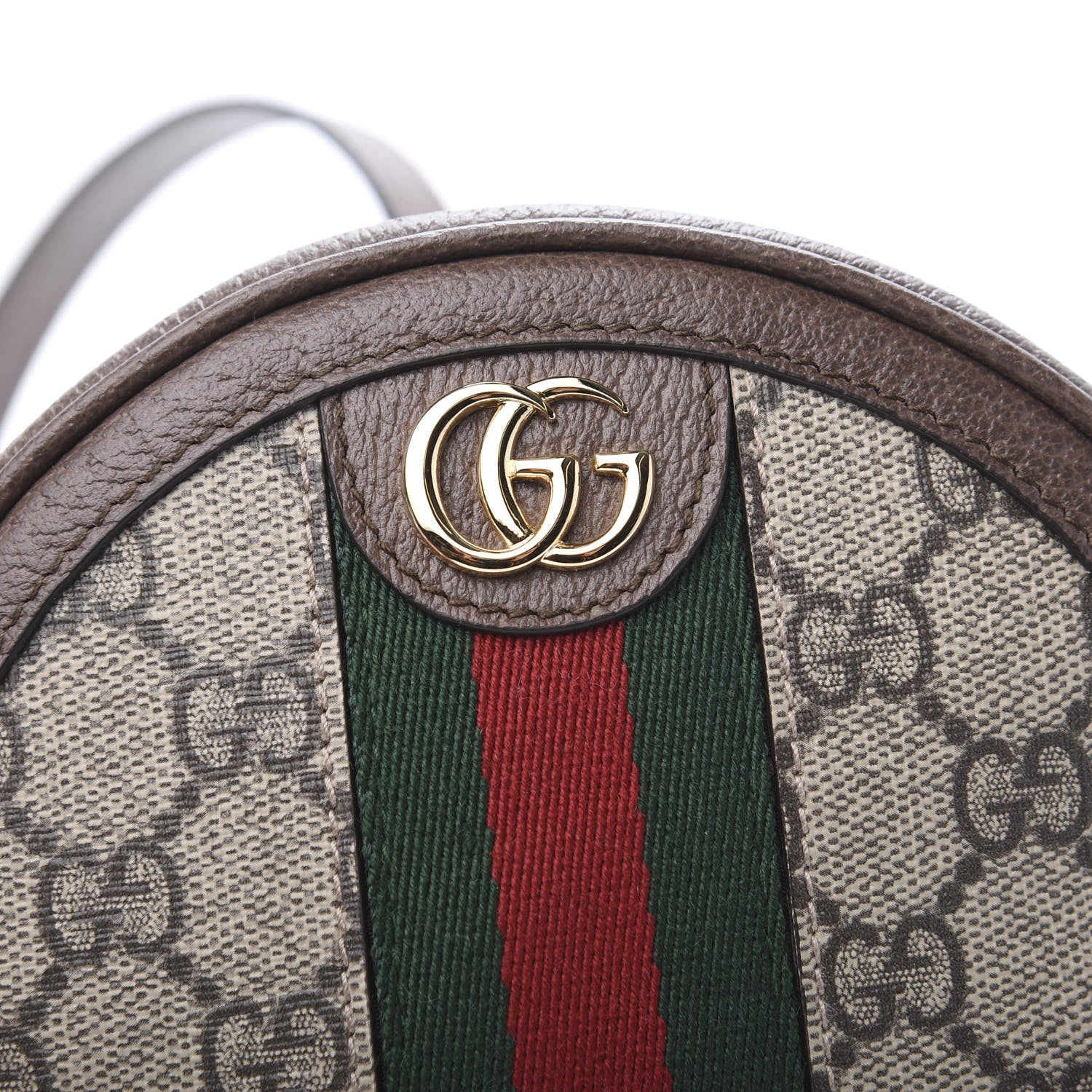 Gucci GG Supreme Monogram Web Mini Ophidia Round Backpack Brown 8 of 9