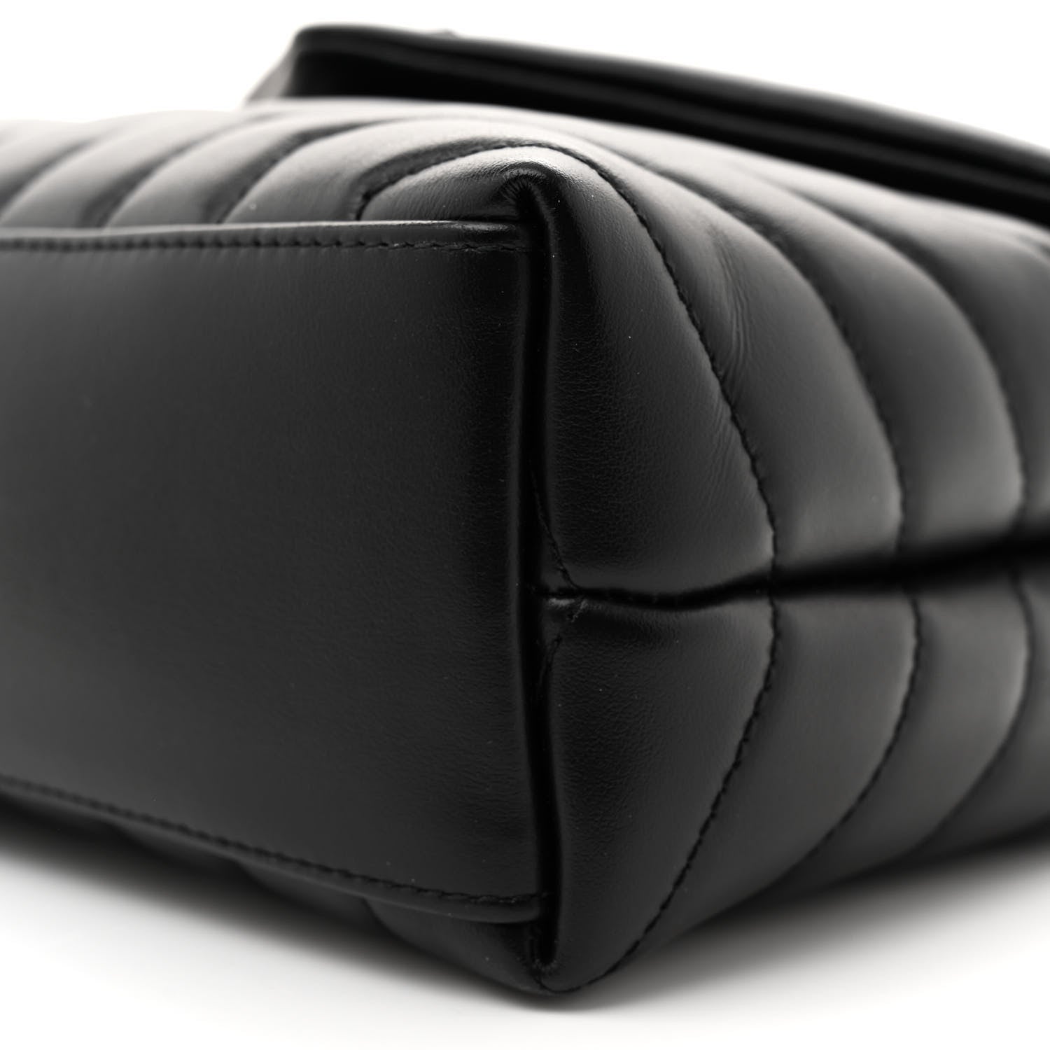 Saint Laurent Calfskin Y Quilted Monogram Monochrome Small Loulou Chain Satchel Black 10 of 10
