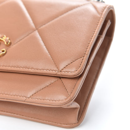 Chanel Lambskin Quilted Chanel 19 Wallet On Chain WOC Brown 11 of 14