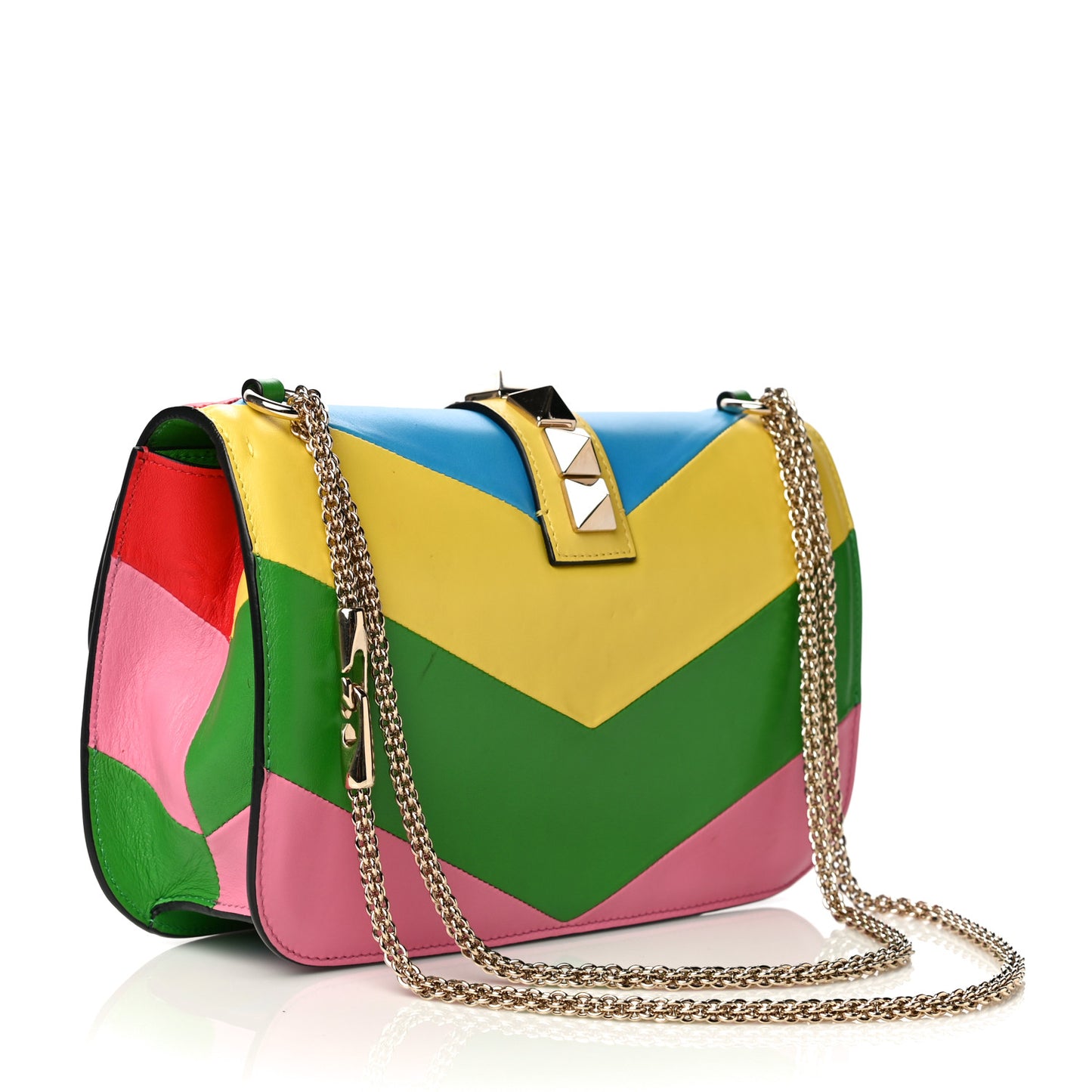 Vitello 1973 Medium Glam Lock Rockstud Flap Multicolor