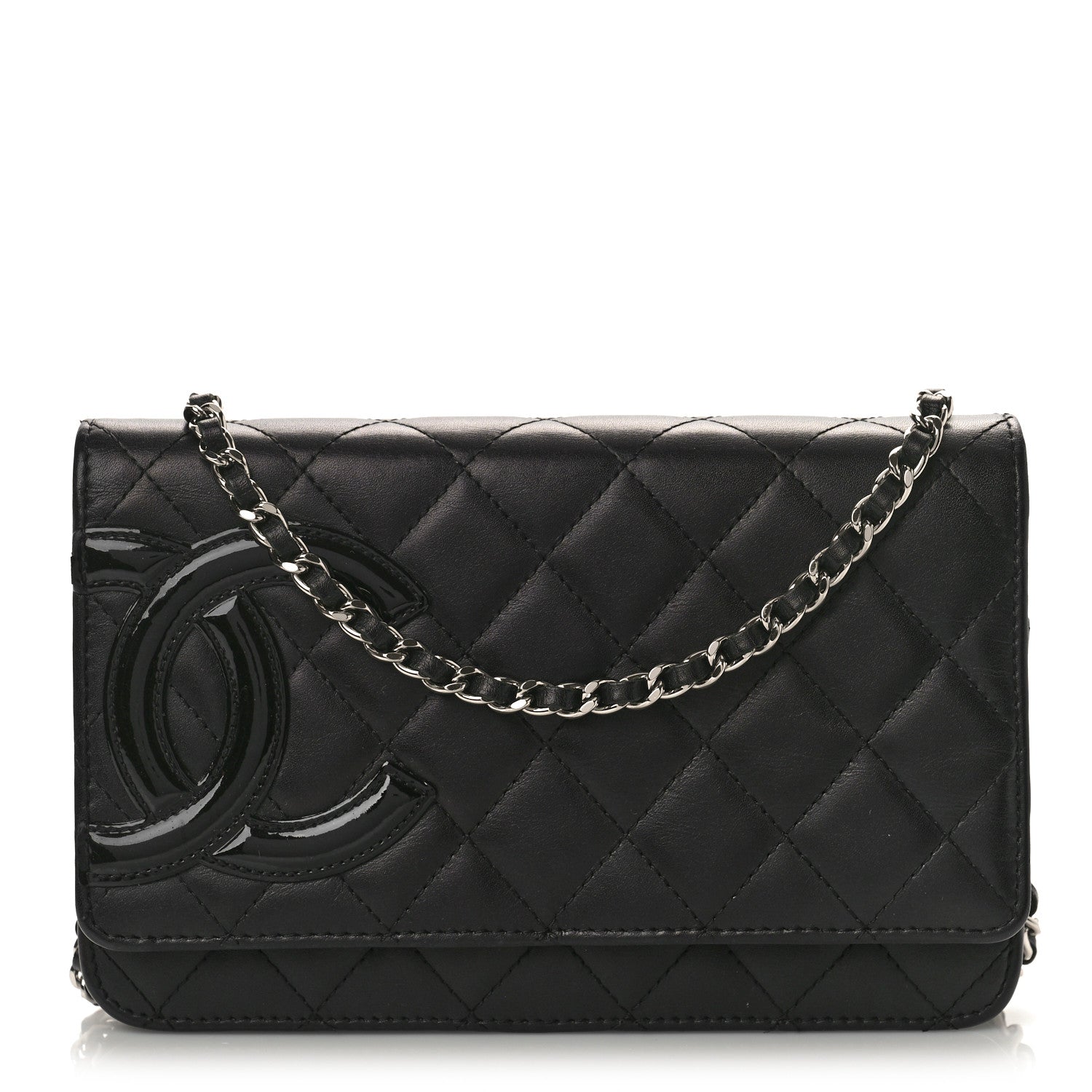 Chanel Calfskin Quilted Cambon Wallet on Chain WOC Black 1 of 10
