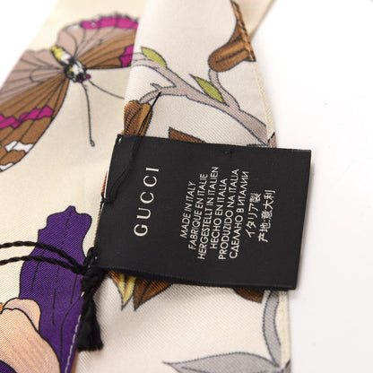 Gucci Silk Twill Flora Neck Bow White Multicolor 2 of 4