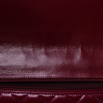 Chanel Caviar Quilted Maxi Single Flap Dark Red 14 of 15