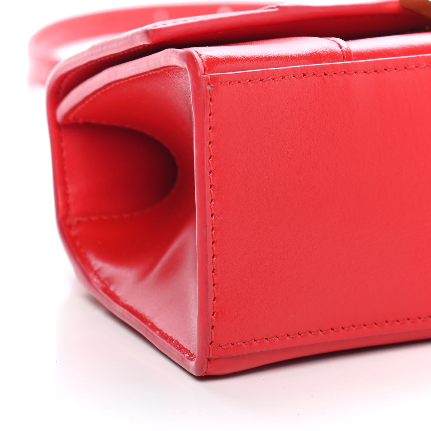 Balenciaga Shiny Box Calfskin Hourglass Top Handle Bag XS Bright Red 7 of 10