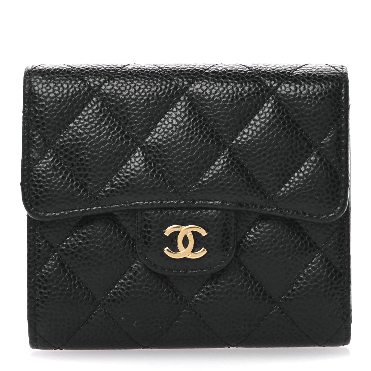 Chanel Caviar Quilted Compact Flap Wallet Black 1 of 8