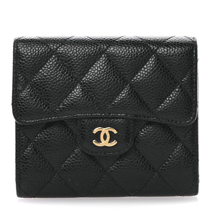 Chanel Caviar Quilted Compact Flap Wallet Black 1 of 8
