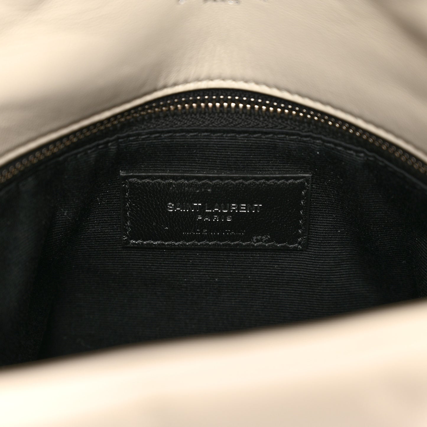 Lambskin Quilted Small Loulou Puffer Monogram Chain Satchel Crema Soft