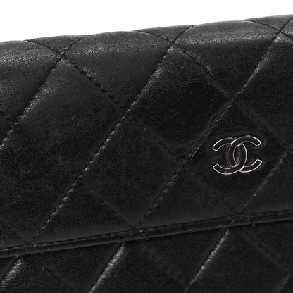 Chanel Lambskin Quilted Large Gusset Flap Wallet Black 9 of 12