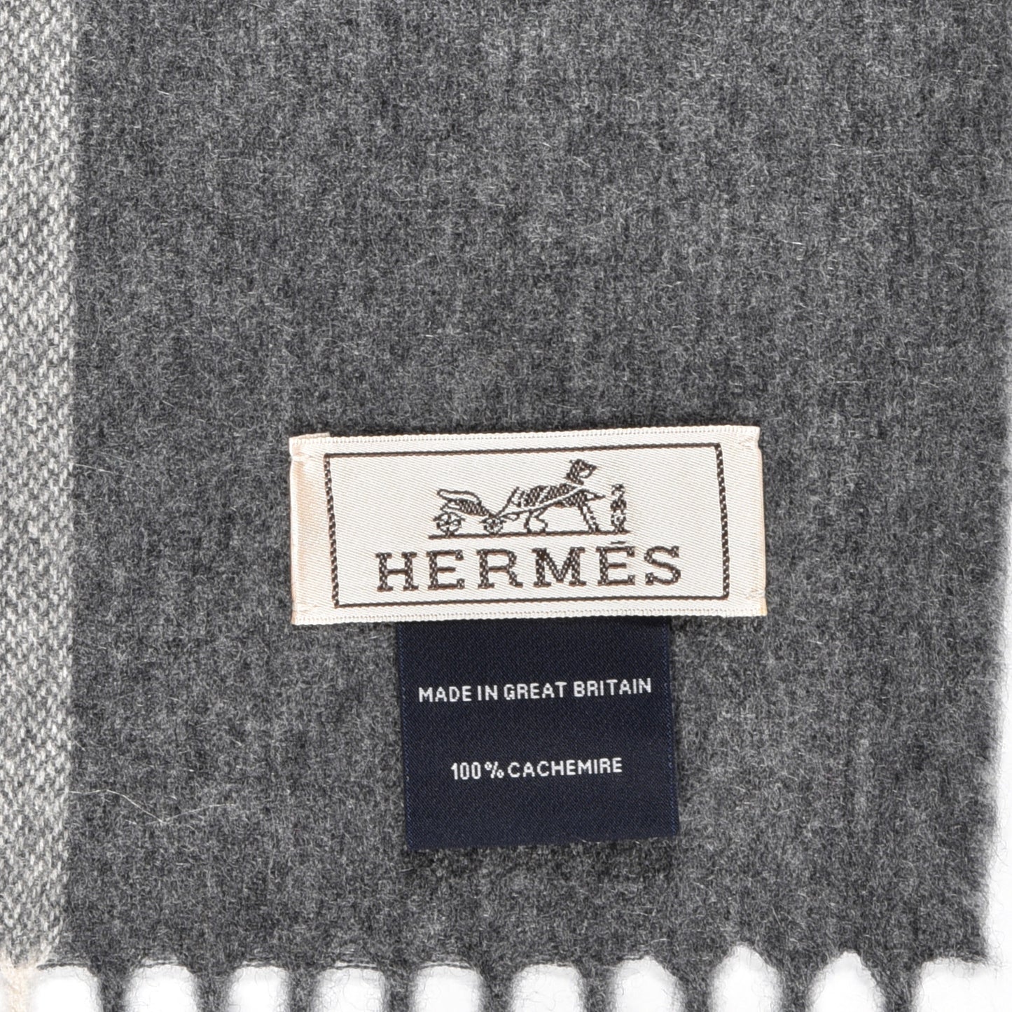 Cashmere Summer Block Muffler Gris Chine