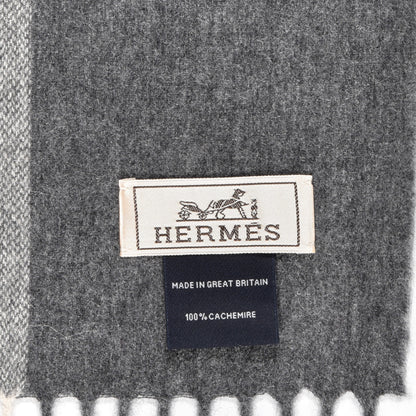 Hermes Cashmere Summer Block Muffler Gris Chine 5 of 5