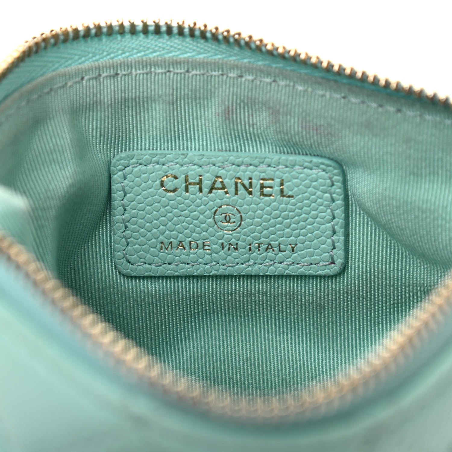 Chanel Caviar Quilted Small Cosmetic Case Light Blue 5 of 6