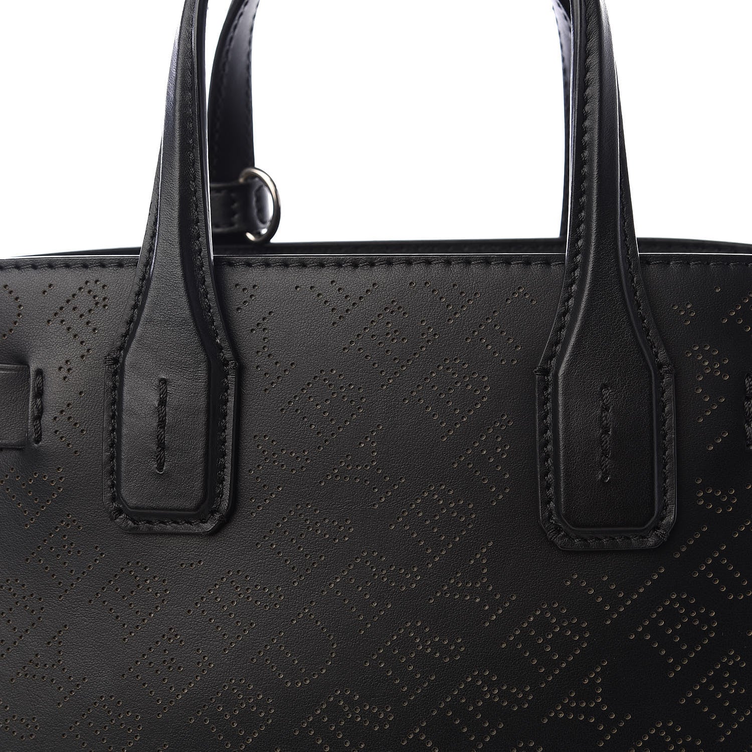Burberry Calfskin Perforated Small Banner Tote Black 8 of 8
