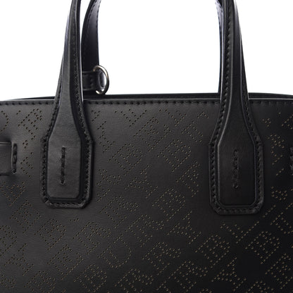 Burberry Calfskin Perforated Small Banner Tote Black 8 of 8