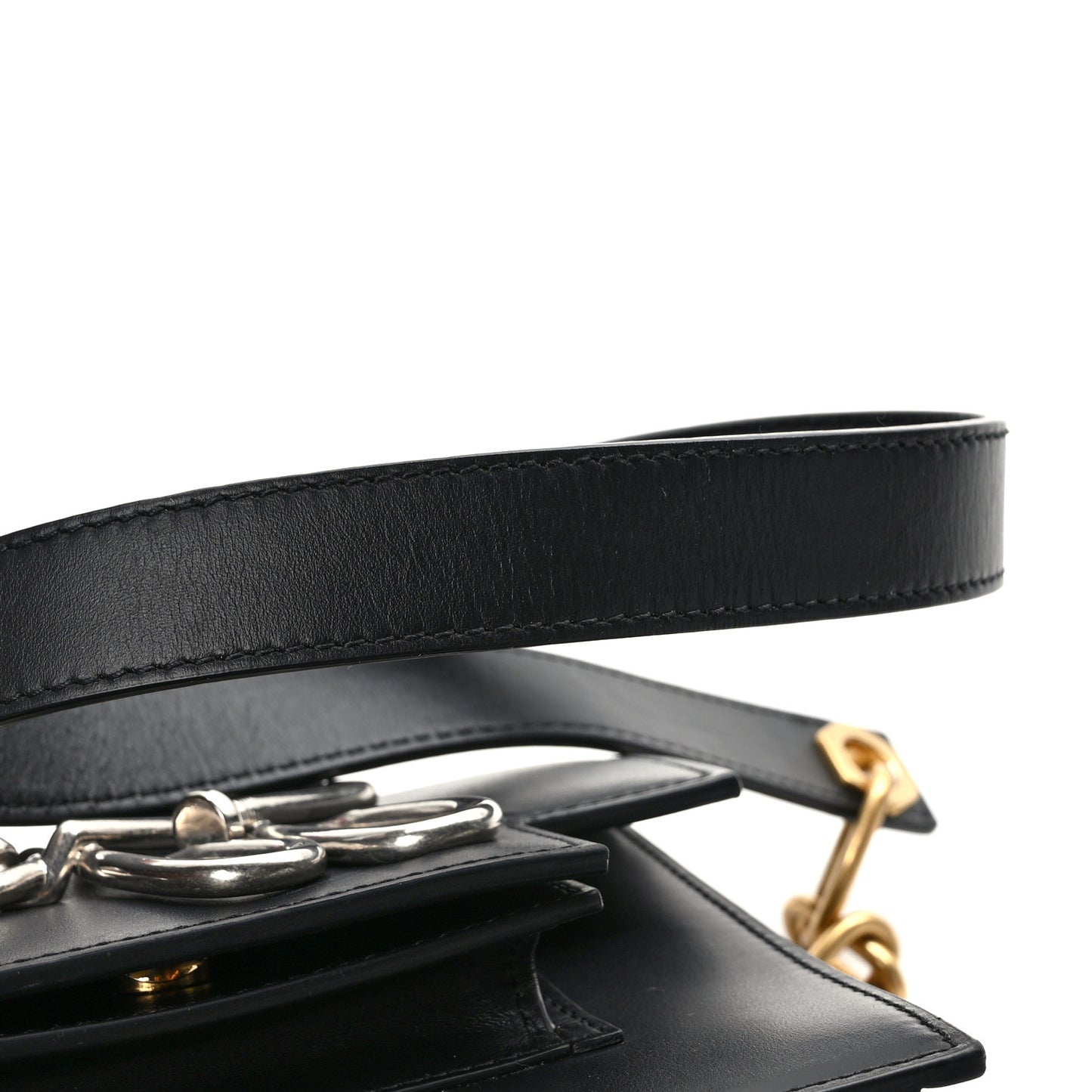 Calfskin 3D Nail Logo Shoulder Bag Black