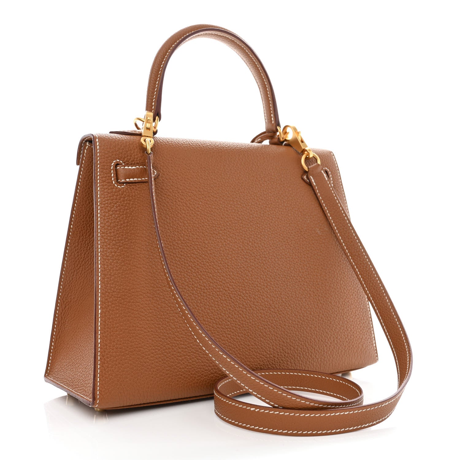 Hermes Togo Horseshoe Kelly Sellier 25 Gold Jaune D'Or 3 of 12