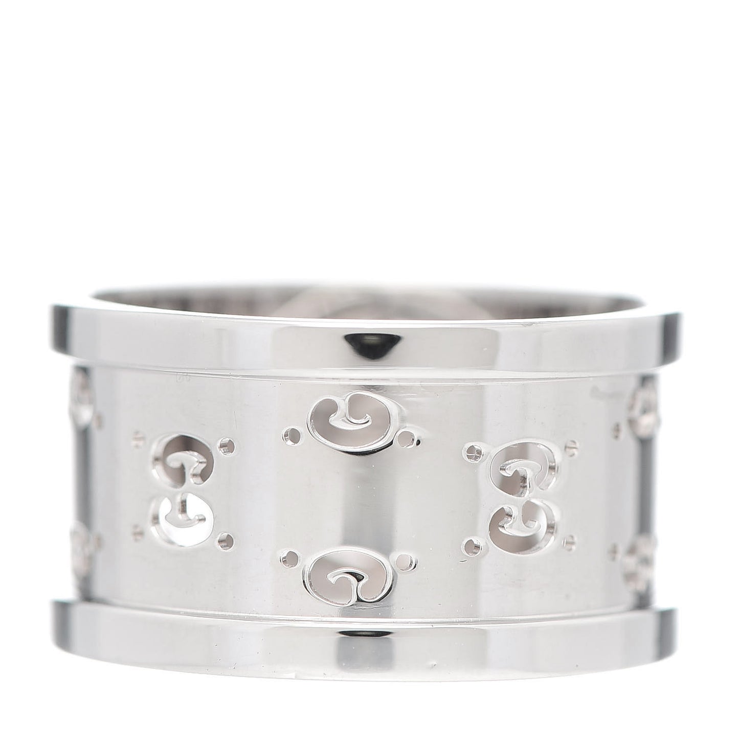 18K White Gold Diamond 10mm Icon Twirl Band Ring 53 6.5