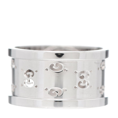 Gucci 18K White Gold Diamond 10mm Icon Twirl Band Ring 53 6.5 3 of 4