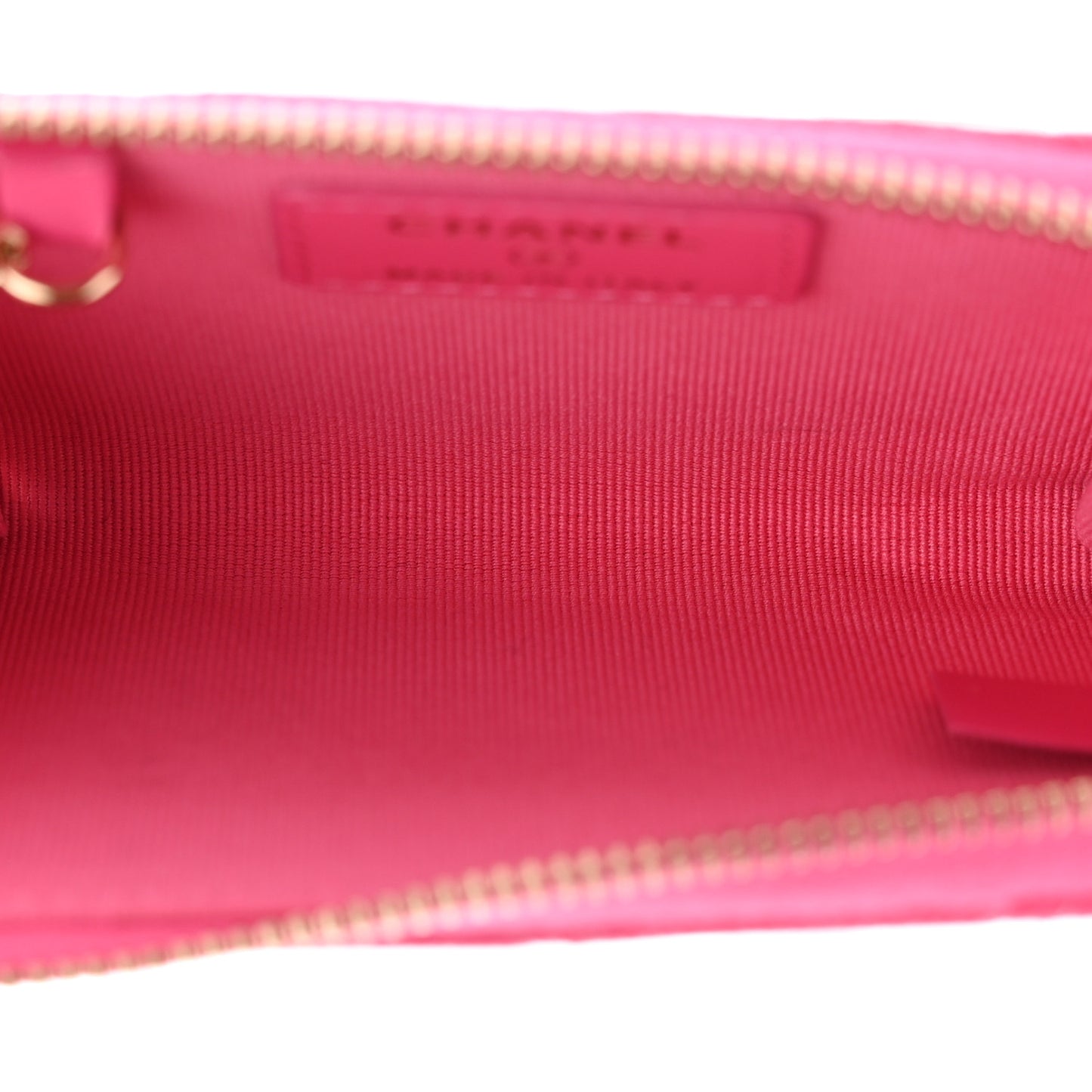 Caviar Quilted Zipped Key Holder Case Pink