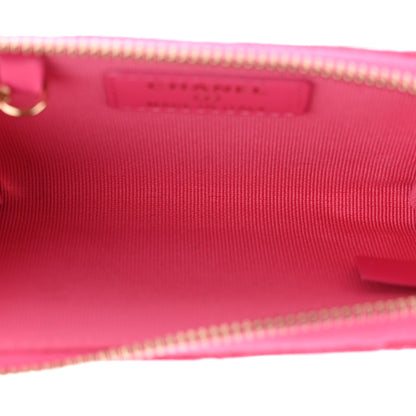 Chanel Caviar Quilted Zipped Key Holder Case Pink 5 of 8