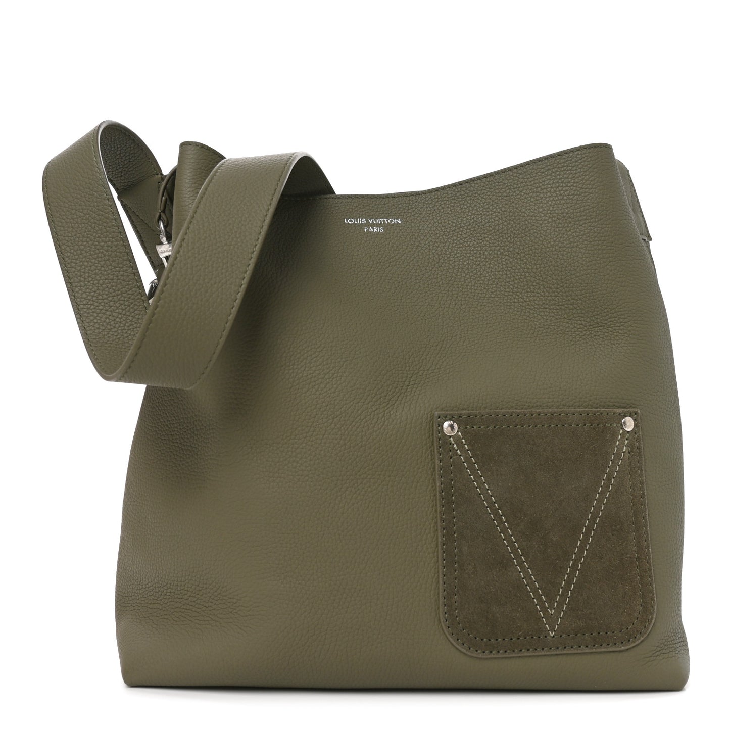 LV Touch Calfskin Reversible Verso Hobo H38  Khaki Green
