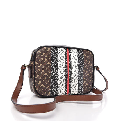 Burberry E-Canvas Monogram Stripe Camera Bag Bridle Brown 3 of 9