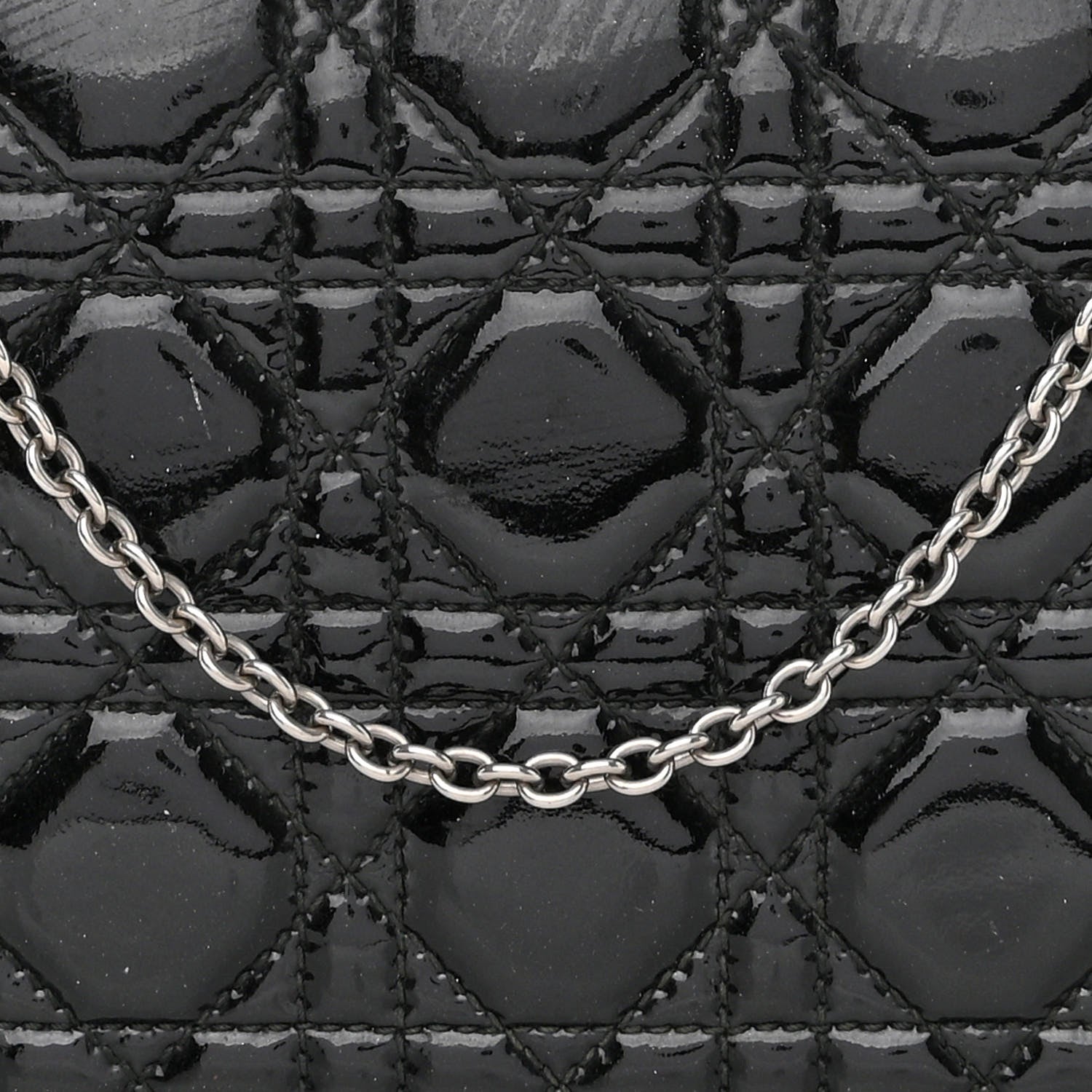 Christian Dior Patent Cannage Lady Dior Convertible Clutch Black 7 of 12
