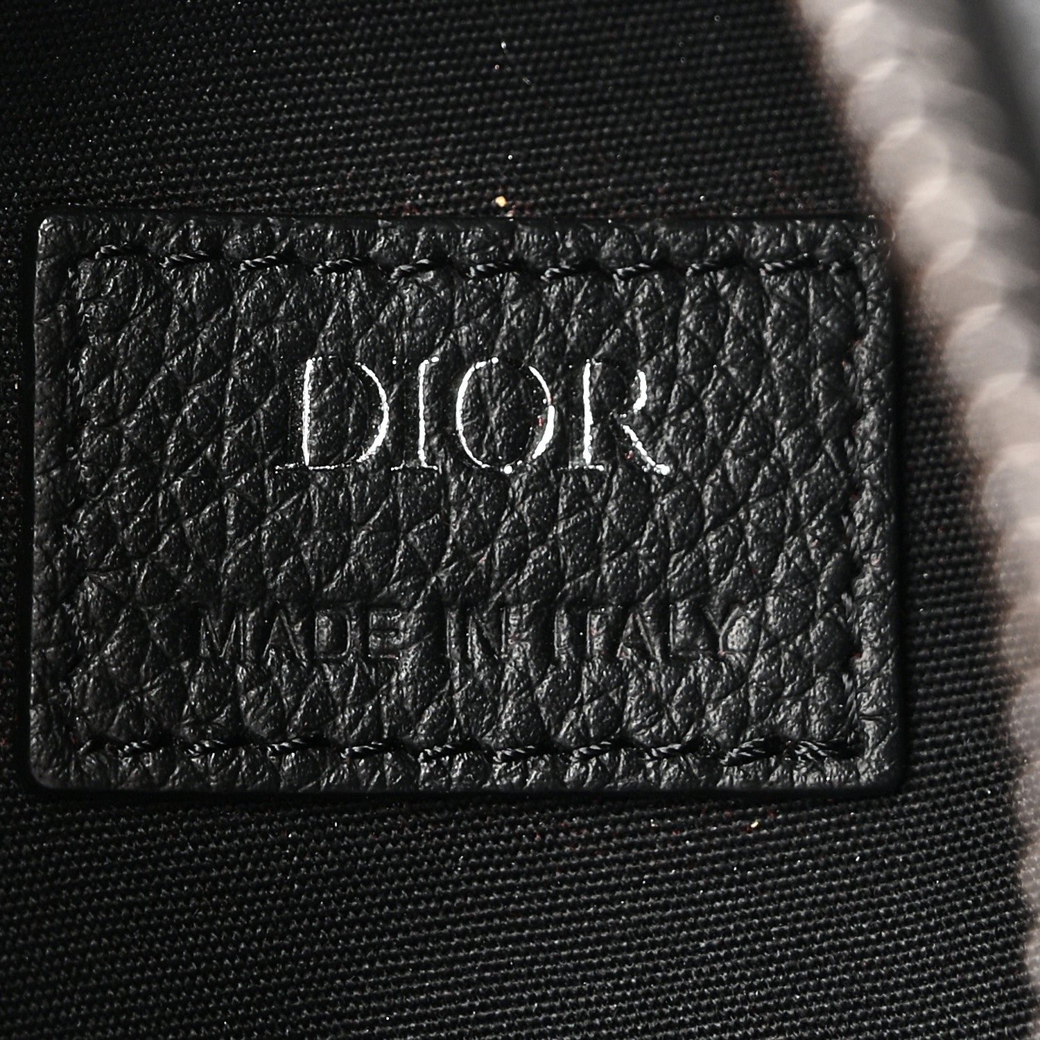 Christian Dior Grained Calfskin Oblique Scarab Sling Bag Blue Black 6 of 9