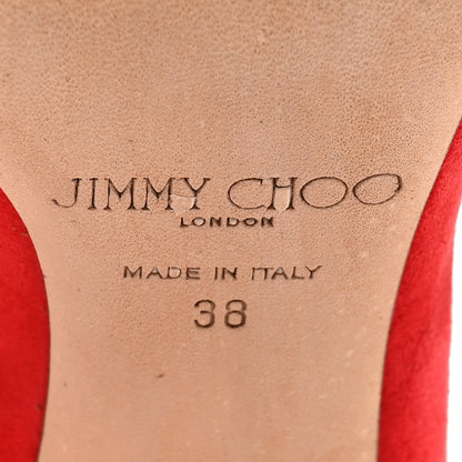 Jimmy Choo Suede Kix Boots 38 Red 7 of 8