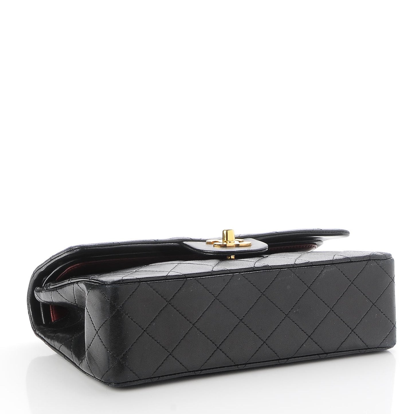Lambskin Quilted Small Double Flap Black