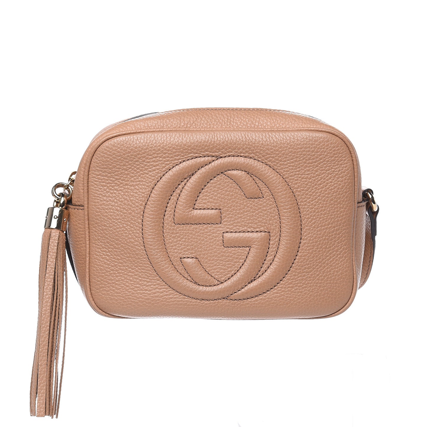 Pebbled Calfskin Small Soho Disco Bag Camelia