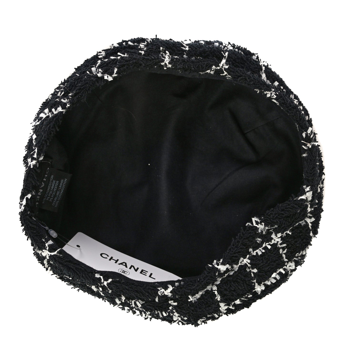 Cotton Tweed CC Beret S Black White