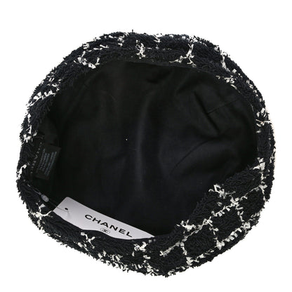 Chanel Cotton Tweed CC Beret S Black White 5 of 5
