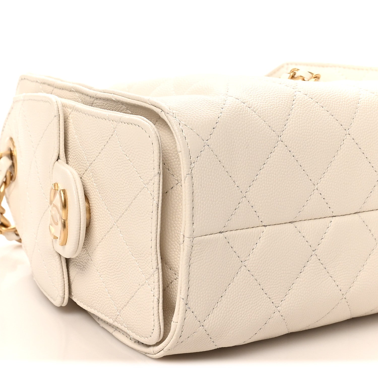 Chanel Caviar Quilted Mini Chanel 25 Handbag White 9 of 11