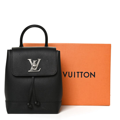 Louis Vuitton Calfskin Lockme Mini Backpack Black 14 of 14