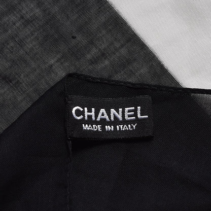 Chanel Cotton CC Scarf Black White 5 of 5